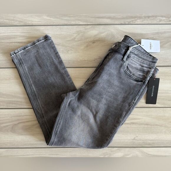 Vervet Jeanne High-Rise Stretch Slim Straight Jeans Grey 32 NWT Daily Look - Picture 4 of 7